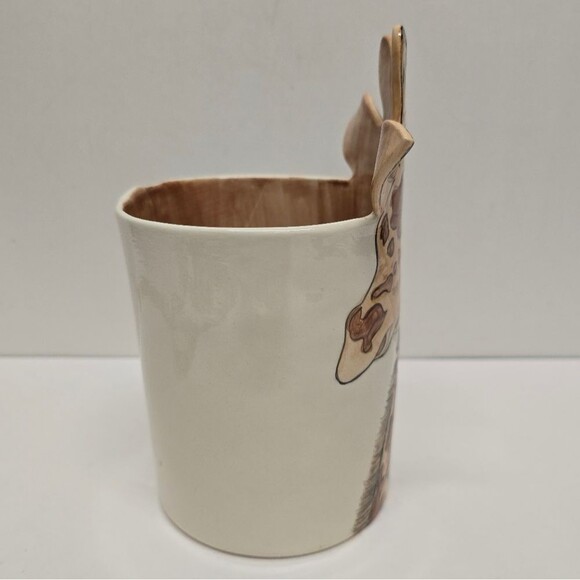 Studio Pottery Ceramic Animal Planter, Giraffe Plant Pot, Desktop Pens Organizer - Picture 2 of 8